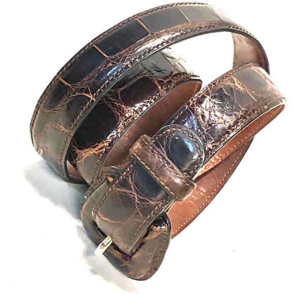 Neiman Marcus Italy Men's Genuine Alligator Belt - Picture 1 of 13